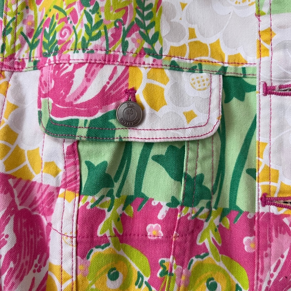 Lilly Pulitzer Vibrant Patchwork Jean Jacket - image 3